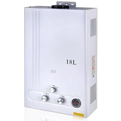 TCFUNDY 4.75 GPM Water Heater Tankless Propane Gas 18L Water Heater with 90000 BTU Instant Hot, Digital Display Gas Water Heater, Overheat Protection, Flame Failure Protection