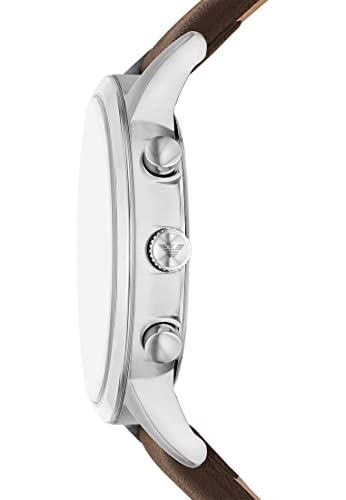 Emporio Armani Orologio Da Uomo, Movimento Cronografo, Cassa In Acciaio 43 Mm Con Cinturino In Pelle Pro-Planet, AR11490 - 3