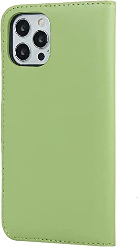 Étui pour iPhone 13 Pro Max en cuir véritable antichoc vert - 3
