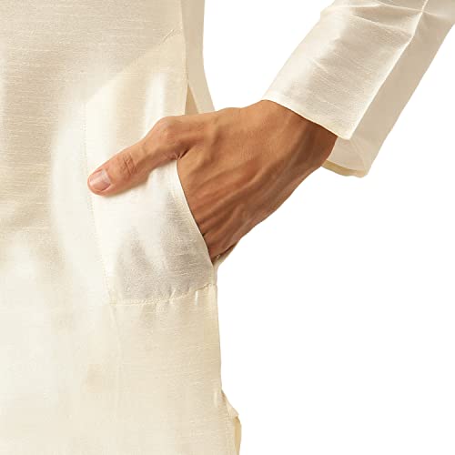 Image of SOJANYA (Since 1958, Men's Silk Blend Grey Kurta Pyjama & Silk Blend Jacket Combo