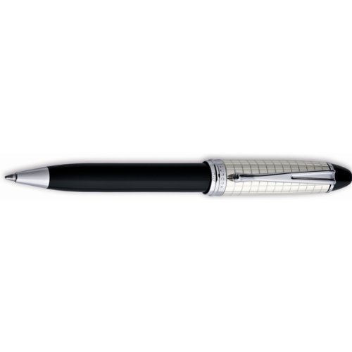 Aurora Ipsilon Sterling Silver Cap Quadra Pattern Resin Barrel Ballpoint Pen
