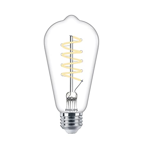 Philips Led Vintage Flicker-Free Clear Spiral St19, Dimmable, Eyecomfort Technology, 500 Lumen, Soft White(2700K), 5.5W=60W, Title 20 Certified, E26 Base, 1-Pack (565838) #TOP1