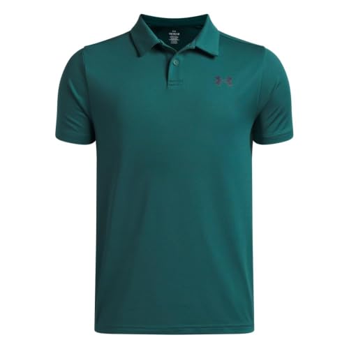 Under Armour Boys' Matchplay Golf Polo, (338) Rack Green / / Midnight Navy, X-Small