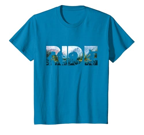 Mountain Bicycle Ride Shirt Cool MTB Downhill Mountain Biker T-Shirt, Youth, Sapphire Blue, 4T