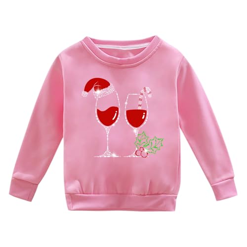 Christmas Kids Hoodie with Festive Wine Glasses & Reindeer Antlers | Cozy Holiday Sweater for Boys & Girls | Xmas Gift Idea3