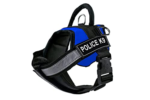 Image of 24x7 eMall Dog K9 Police Harness Dog Vest Loop Straps and Handle and Adjustable (XL- 28-38 Inch Girth, Blue)
