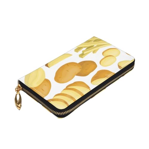 Leather Wallet For Women And Men Potato Chips Fries Clutch Purse Wristlet Bag Credit Card Holder Wallet3