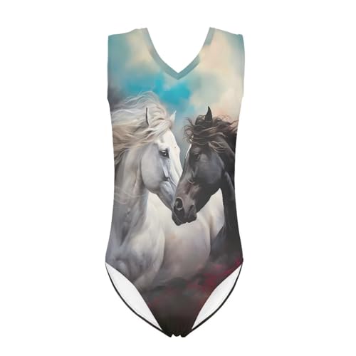 Image of Xpyiqun Swimsuits for Girls 3-14 V Neck Sleeveless Bathing Suit Summer Sport One Piece Swimwear Beach Swimming
