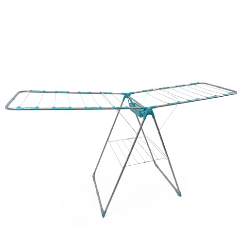 DIVCHI Clothes Dryer Airer With Peg Basket | Foldable Clothes Drying Rack | Compact Laundry Clothes Stainless Steel Adjustable Horse Indoor Outdoor Laundry Racks