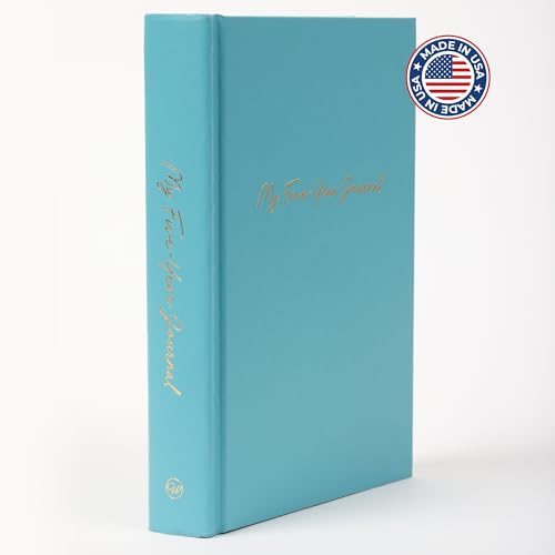 Journal de 5 ans turquoise à couverture rigide format compact 15x8cm