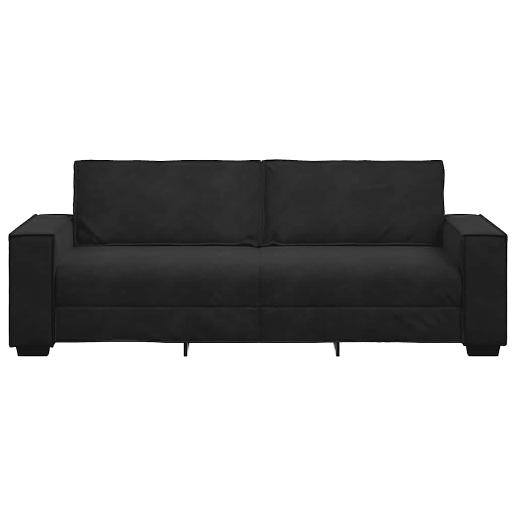 vidaXL Canapé à 3 Places Noir 220x78x84 cm Velours