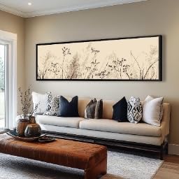 Quadro su tela orizzontale lungo con soggetto naturalistico, stampa su tela alta e sottile con cornice, dipinto orizzontale stretto, ideale per casa, ufficio e corridoio (30x90 cm/senza cornice)