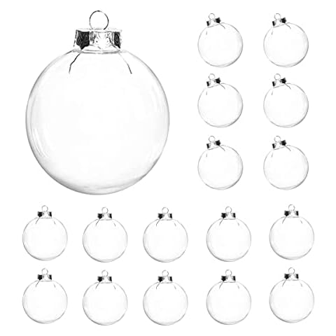 Gutsyluv 16 pcs Clear Fillable Ornaments Cover