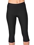 Terry Bike Pants Womens Cycling Capris Padded Spinnaker Knickers Spin Bike Capri Pants Womens Indoor Cycling Clothes - Black, Large