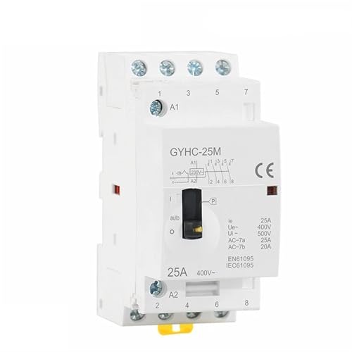 Contacteur domestique AC GYHC 4P 25A 4NO 220V pour tableau électrique sur rail DIN