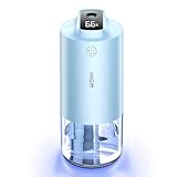 加湿器 小型 卓上 超音波加湿器 【2025新登場&抗菌鋼板&デジタル残量表示】 20時間加湿 コードレス Type-C充電式 55ml/hパワフル加湿 2600mah大容量バッテリー 除菌 次亜塩素酸水対応 アロマ対応 空気清浄機 コンパクト 静音 7色LEDライト 水漏れ防止 乾燥/花粉対策 寝室/オフィス/車用/プレゼント