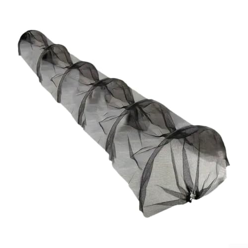 Zilimontt Túnel de cultivo de jardín, cubierta de túnel de malla negra, protección contra heladas, invernadero, control de ventilación, varillas de soporte de metal