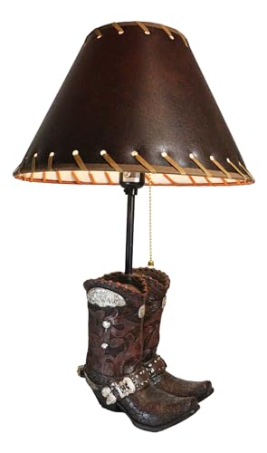 Ebros Hand Painted Cowboy Boots Lamp