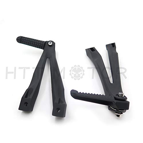 Httmt Mt390-005-Bk Black Silver Rear Passenger Foot Pegs Bracket Compatible With Yzf R1 2004-2008 #TOP4