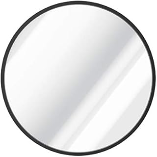 QNINE 90 x 90cm Round Mirror for Walls, Matte Black Metal Frame, Large Circle Mirror for Bathroom, Bedroom, Living Room, Entryway, Modern Style