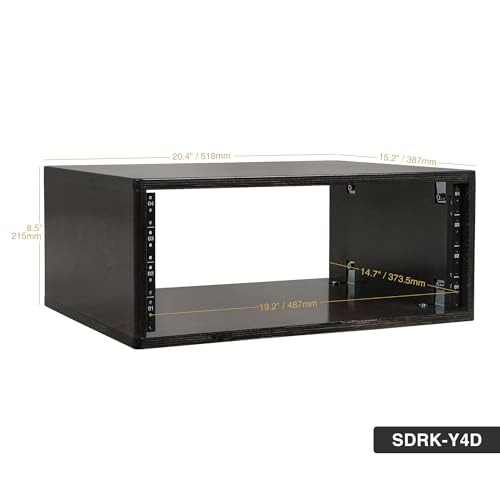 Image of Sound Town DIY 4U Desktop Studio Rack for Home Studio and Recording Room, Baltic Birch Plywood, Black Espresso (SDRK-Y4D)