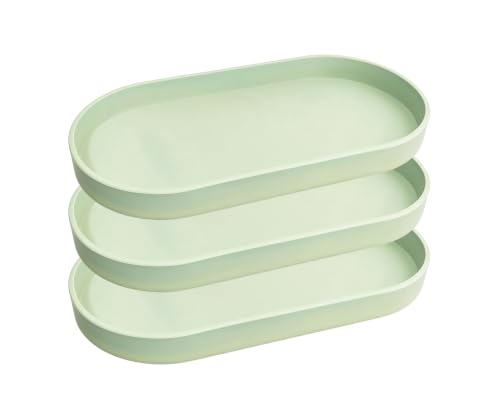 VCREATC Light Green Small Oval Tray 11.8", 3 Pack, Hard Plastic Organizer by VCREATC - Used condition - US$31.77