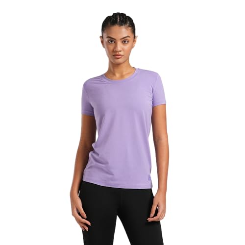 Image of TEGO Element Bamboo T-Shirt for Women | 66% Bamboo 28% Cotton 6% Elastane | Ultra Soft, Naturally Odour Resistant, Slim Fit Tee for Casual Wear, Yoga & Lifting