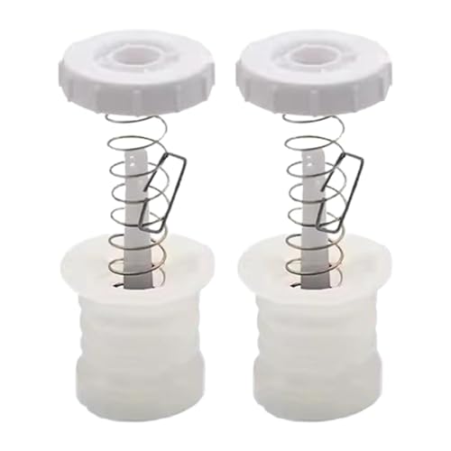 LCSVCCXA 2 Piezas Válvula de Drenaje para Lavadora con Tapón con Varilla Sello de Goma Y Núcleo de Válvula Como Repuesto de Desagüe Universal Adecuado, Blanco