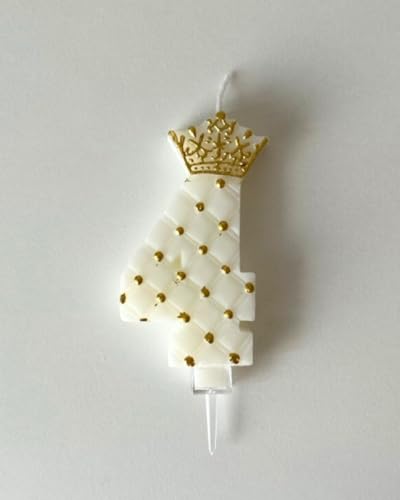 yacanova バースデーキャンドル 数字 ろうそく おしゃれ クラウン 誕生日 記念日 (ホワイト) (ホワイト【4】)