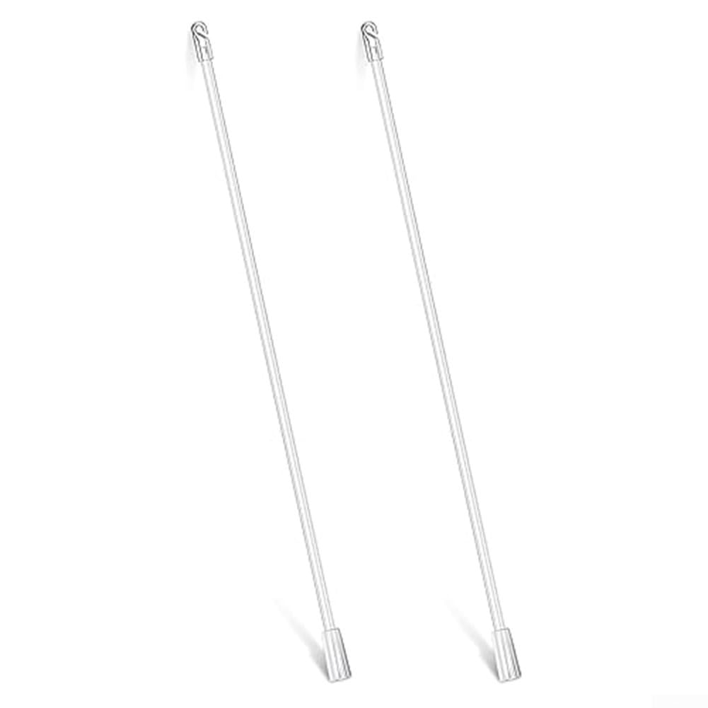 Stylish 17-Inch Clear Acrylic Curtain Pull Rods - 2 Pack Comfortable Grip Blinds Control Wands for Easy Window Treatment and Home Décor Enhancement