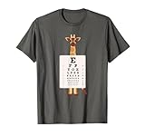 Sehtesttafel Optiker Buchstaben Kinder Brille Motiv Giraffe T-Shirt