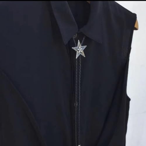 Image of GelConnie Bolo Ties for Men Women Western Cowboy Tie Mens Western Necklace Leather Necktie Gold Bolero Tie Cowboy Necklace