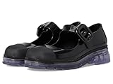 Mini Melissa Girls June (Little Big Kid) Mary Jane Flat, Black/Clear, 1