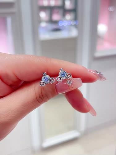 Cute Pumpkin Carriage Stud Earrings for Women 925 Sterling Silver Cubic Zirconia Vintage Lucky Princess Tiny Small Studs Cartilage Hypoallergenic Holiday Birthday Halloween Jewelry Dainty Gifts Daughter Niece4