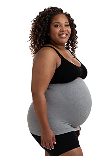 Maternity Belly Band - 4-Way Stretch Post Partum Belly Band For Lumbar & Back Support - Pregnancy Must Haves (Gray-XXLarge)