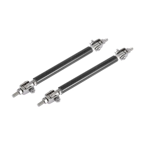 ACROPIX 2pcs 7"-9" Car Adjustable Front Bumper Lip Splitter Strut Tie Rod Bar Universal Black Carbon Fiber Pattern Car Parts