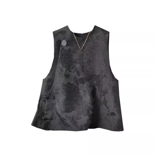 Chaleco de mujer jacquard premium con botones tradicionales estilo asiático 2