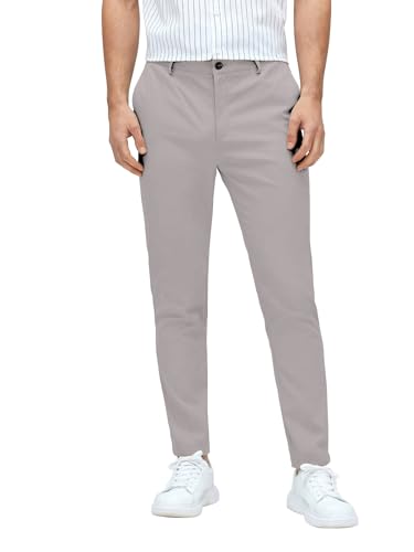 Image of AVANOVA Men's Classic Dress Pants with Side Pockets | Solid Tapered Suit Trousers, Business Formal Office Wear Regular Fit Pants, Stretchable Blend Slim Carrot Fit (Trouser 255)