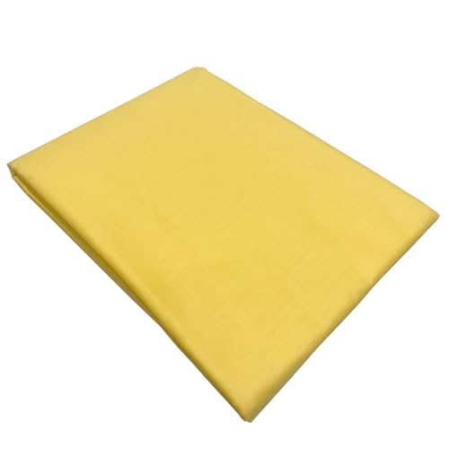 LUMANSUO 100% Cotton Fabric by The YardQuilting Fabric for Sewing Crafts Embroidery Quilt Backing Width 64 inches by Length 1 Yard Yellow Muslin Fabric