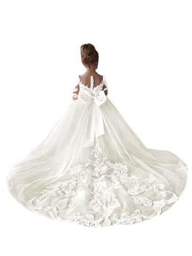 Long Sleeve Flower Girl Dress Toddler Tulle Tutu Lace Back Party Flower Girl Dress