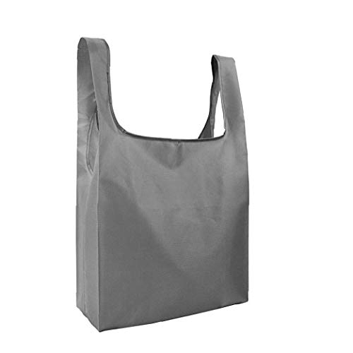Recycelbare Einkaufstaschen, faltbar, tragbar, wasserdicht, waschbar, nur Schultertaschen, 1 Stück, Schwarz, grau (Grau) - 191230-WJ-CO-74 Cover