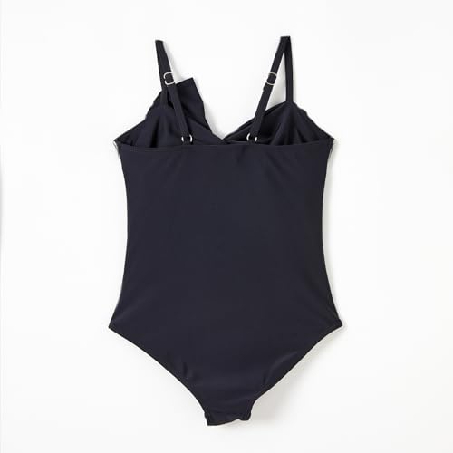 Image of IFFEI Women One Piece Swimsuit Mommy and Me Tummy Control Bathing Suit Cutout High Waisted Girls Swimwear Beachwear