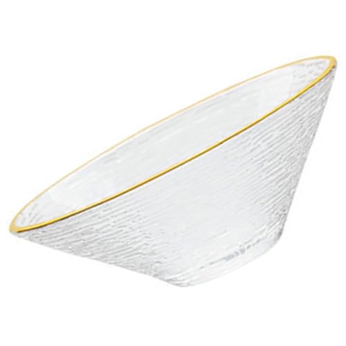 Sosoport Ciotola Insalatiera in Vetro Trasparente con Dorato Ampia per Frutta Snack e Dessert Contenitore Decorativo per Cucina Contemporanea per Feste e Riunioni Familiari