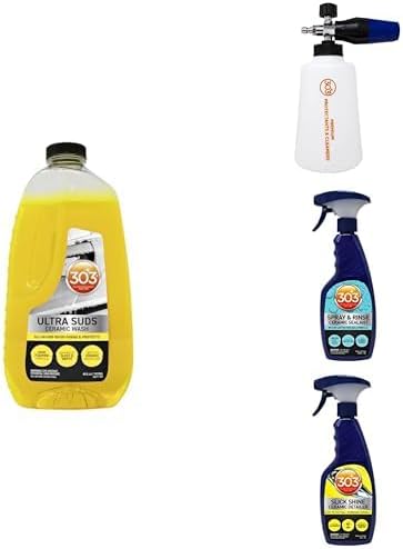 303 Ceramic Care Bundle- Ultra Suds Ceramic Car Wash Soap, Foam Sprayer with Adjustable Nozzle for Car Wash, Water Repellent Ceramic Spray, Premium Ceramic Detailing Spray - Increases Shine and Gloss
