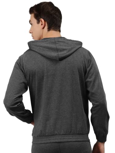 Image of Hubberholme Men's Cotton Blend Hustle Printed Hooded Sweatshirt