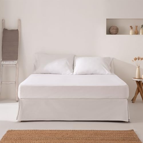 Bed Cover 160 x 190 / 200 cm Bed Base Cover 160 cm - White, 160x190/200 cm - Image 3