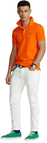 Image of POLO RALPH LAUREN Men Custom Fit Mesh Pony Logo Shirt (XL, SailingOrange)