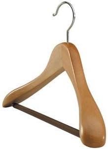 Wood Deluxe Oversized Nonslip Bar Suit Hanger