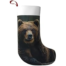 18 Inches Christmas Stockings, Grizzly Bear - for Family Holiday Xmas Party Decor Fireplace Hanging for Family Kids