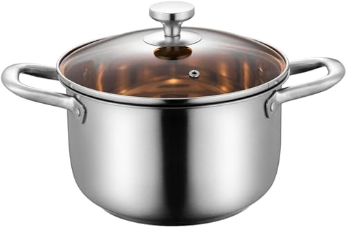 Olla sopera de acero inoxidable multicolor de 21cm para cocinas de inducción y gas